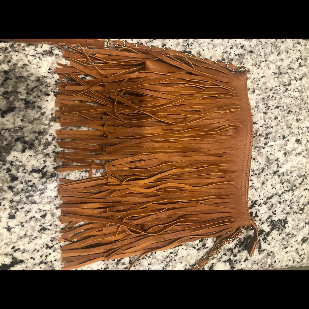 Fringe cross body purse